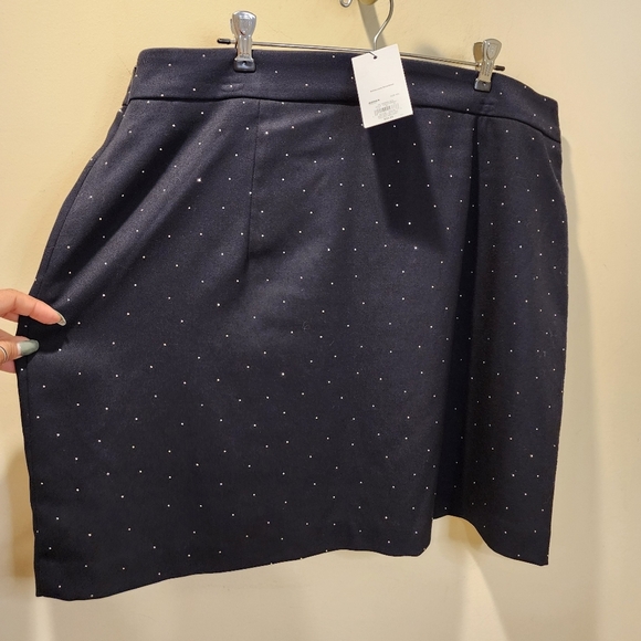NINE WEST Black Taylored Mini Skirt with Stud Accents Plus Size XXL NWT - Picture 1 of 11